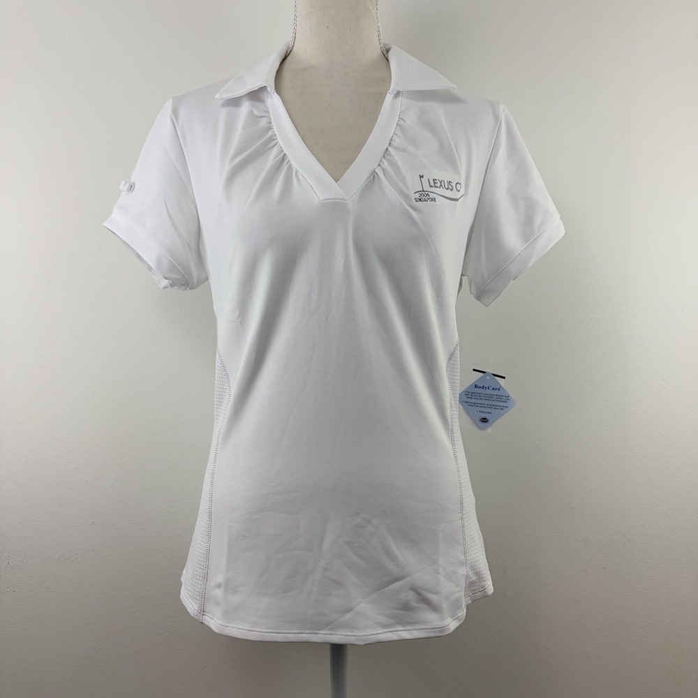 NWT Women's Lexus Cup 2006 Singapore Golf Polo Shirt White Size L